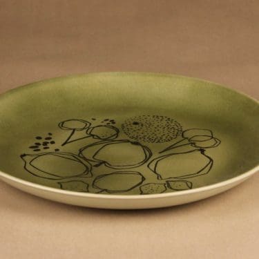 Arabia Graffito tarjoilulautanen, käsinmaalattu, suunnittelija Gunvor Olin-Grönqvist, käsinmaalattu, hedelmä