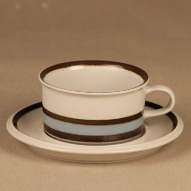 Arabia Suvanto teekuppi, raitakoriste, suunnittelija Ulla Procope, raitakoriste