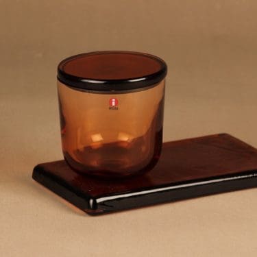 Iittala Art Works kippo ja alusta, signeerattu, suunnittelija Harri Koskinen, signeerattu