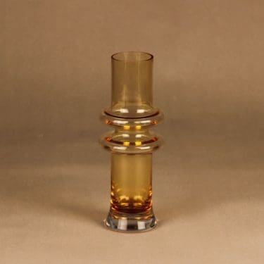 Riihimäen lasi maljakko, amber, suunnittelija ,