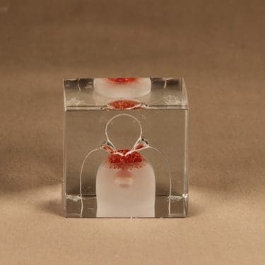 Nuutajärvi vuosikuutio, 1985, suunnittelija Oiva Toikka, 1985, signeerattu, numeroitu