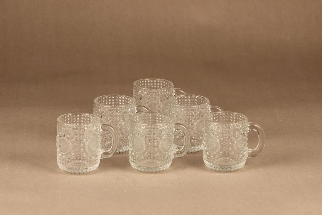 Riihimäen lasi Grapponia kuppi, 10 cl, 6 kpl, suunnittelija Nanny Still, 10 cl