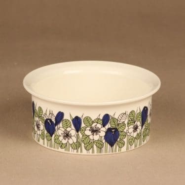 Arabia Krokus kulho, vihreä, suunnittelija Esteri Tomula, serikuva, kukka