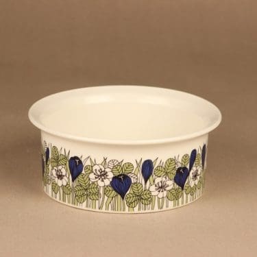 Arabia Krokus kulho, vihreä, suunnittelija Esteri Tomula, serikuva, kukka