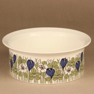 Arabia Krokus kulho, vihreä, suunnittelija Esteri Tomula, serikuva, kukka