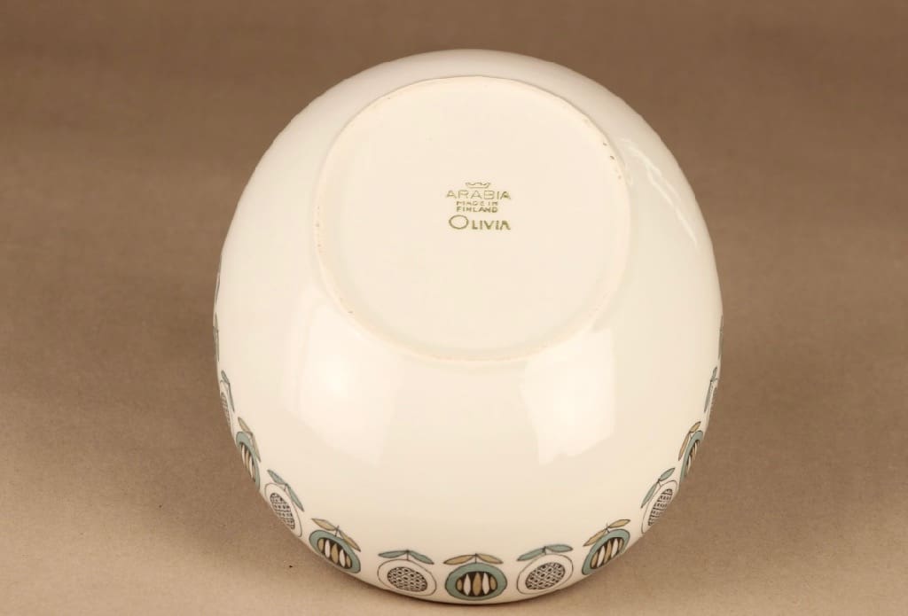 Arabia Olivia kulho, soikea, suunnittelija Raija Uosikkinen, soikea, kukka kuva 3