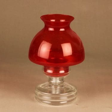 Riihimäen lasi Apollo kynttilälyhty, punainen, suunnittelija Nanny Still,