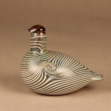 Nuutajärvi lintu , Alli, suunnittelija Oiva Toikka, Alli, signeerattu