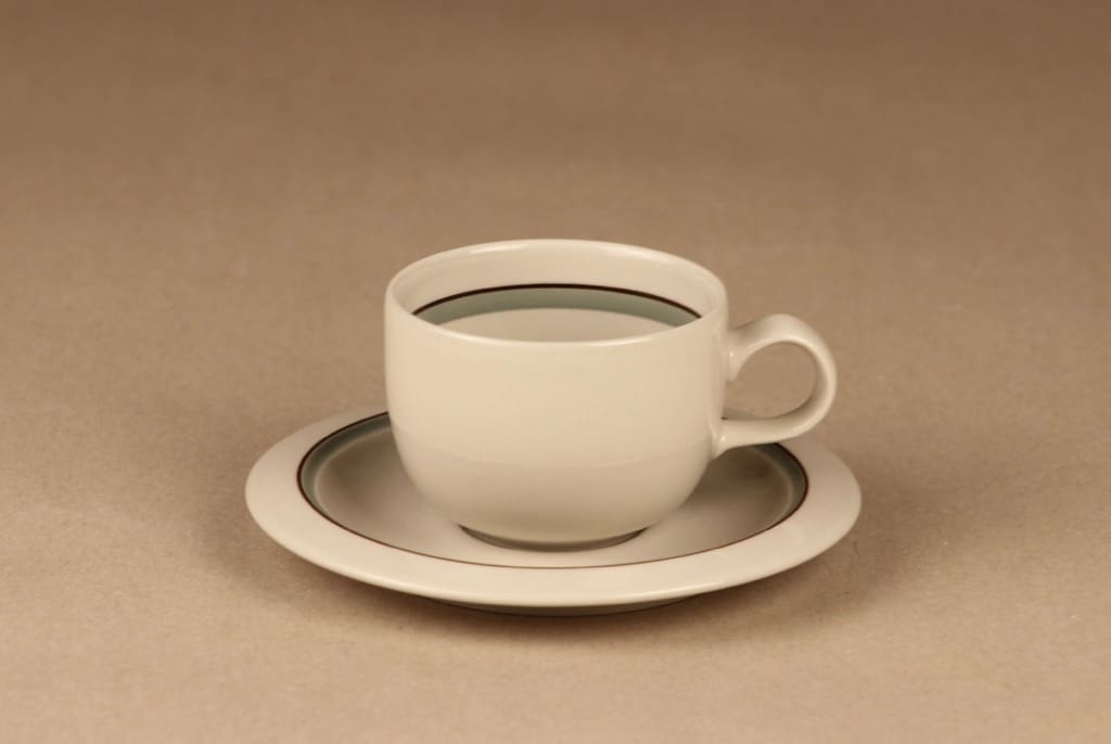 Arabia Airisto kahvikuppi, raitakoriste, 6 kpl, suunnittelija Inkeri Leivo, raitakoriste kuva 2