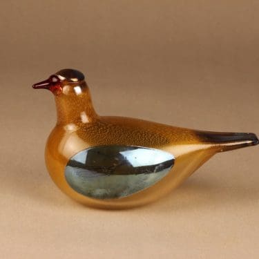 Nuutajärvi lintu , Kultakyyhky, suunnittelija Oiva Toikka, Kultakyyhky, signeerattu