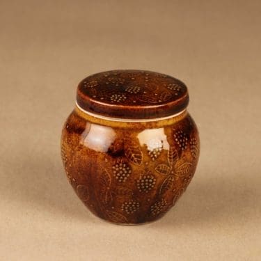 Arabia hillopurkki, ruskea, suunnittelija Ulla Procope,