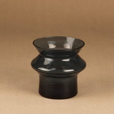 Riihimäen lasi Hyrrä maljakko, siniharmaa, suunnittelija Helena Tynell,