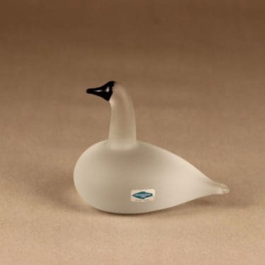 Nuutajärvi lintu , Lumihanhi, suunnittelija Oiva Toikka, Lumihanhi, signeerattu