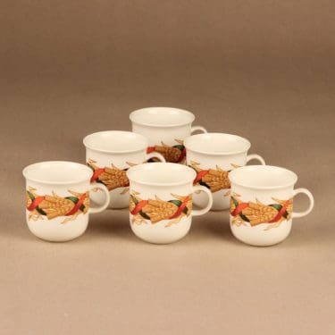 Arabia Santa Arctica glögimukit, 6 kpl, suunnittelija Inkeri Leivo, serikuva, jouluaihe