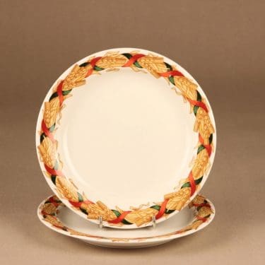 Arabia Santa Arctica lautanen, 2 kpl, suunnittelija Inkeri Leivo, serikuva, jouluaihe