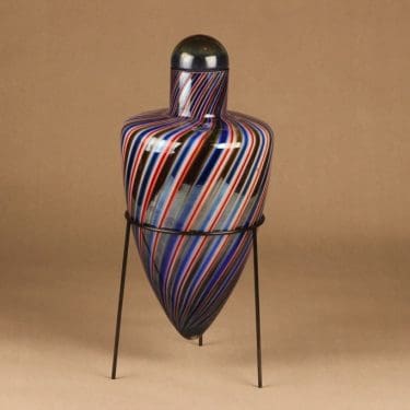 Nuutajärvi Amphora taidelasi, signeerattu, suunnittelija Markku Salo, signeerattu, signeerattu, numeroitu