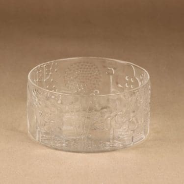 Nuutajärvi Flora malja, kirkas, suunnittelija Oiva Toikka,