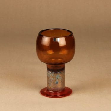 Nuutajärvi Pokaali art glass coblet designer Kaj Franck