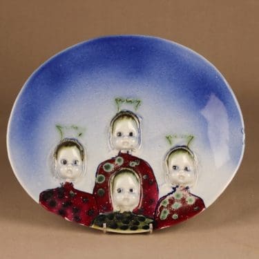 Arabia HLS seinätaulu, uniikki, suunnittelija Heljä Liukko-Sundström, uniikki, signeerattu