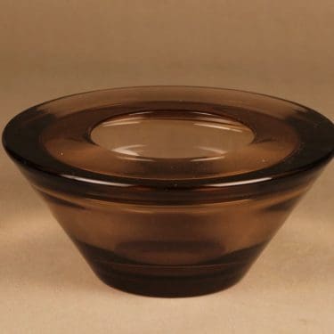 Nuutajärvi OT24 taidelasimalja, signeerattu, suunnittelija Oiva Toikka, signeerattu, massiivinen