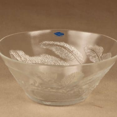 Nuutajärvi Pioni kulho, kirkas, suunnittelija Oiva Toikka,