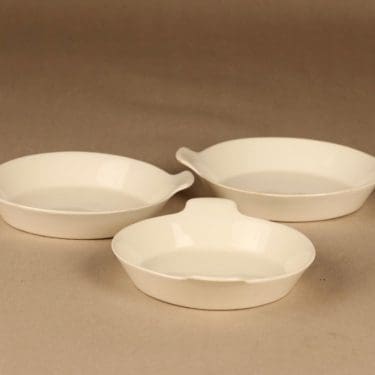 Arabia BA tarjoiluvati, valkoinen, 3 kpl, suunnittelija Kaj Franck,