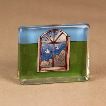 Iittala lasikortti, Vapaana merellä, suunnittelija Heljä Liukko-Sundström, Vapaana merellä, meri, vene