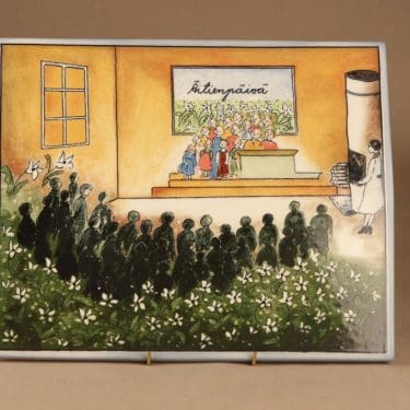 Arabia HLS seinätaulu, Äitienpäivä, suunnittelija Heljä Liukko-Sundström, Äitienpäivä, tilaustyö, signeerattu, SSKK