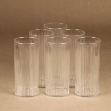 Iittala mehulasi, kirkas, 6 kpl, suunnittelija Tapio Wirkkala,