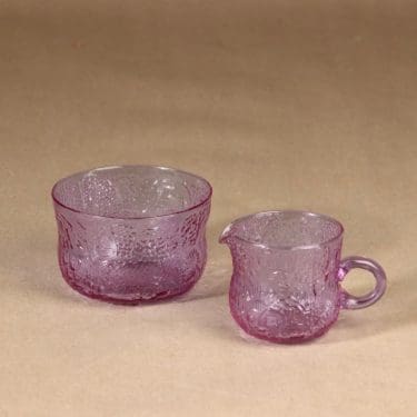 Nuutajärvi Fauna sokerikko ja kermakko, ametisti, suunnittelija Oiva Toikka,