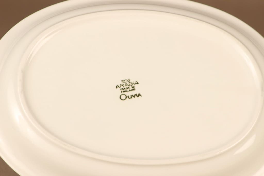 Arabia Olivia tarjoiluvati, siniharmaa, suunnittelija Raija Uosikkinen, kukka, asbrakti kuva 3