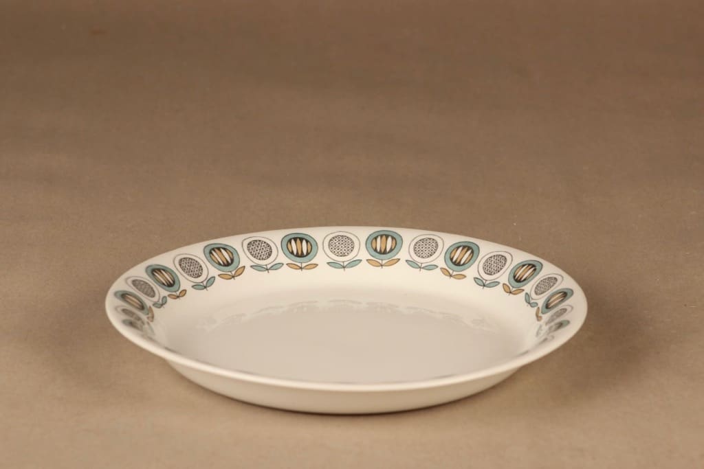 Arabia Olivia lautanen, matala, suunnittelija Raija Uosikkinen, matala, kukka, asbrakti kuva 2