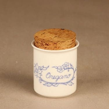 Arabia Sininen keittiö spice jar Oregano designer Raija Uosikkinen