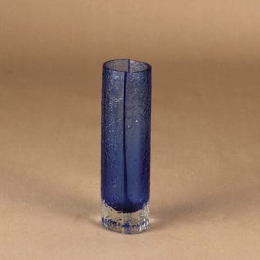 Riihimäen lasi 1456 maljakko, sininen, suunnittelija Tamara Aladin,