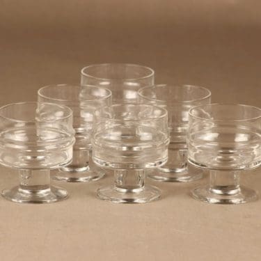 Iittala Pisaranrengas lasi, 10 cl, 6 kpl, suunnittelija Timo Sarpaneva, 10 cl