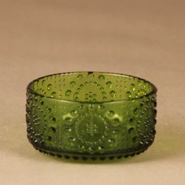 Riihimäen lasi Grapponia annoskulho, vihreä, suunnittelija Nanny Still,