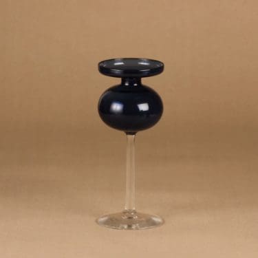 Iittala 2660 kynttilänjalka, sininen, suunnittelija Erkki Vesanto,