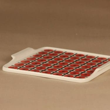 Arabia Ristikko tarjotin, punainen, musta, suunnittelija Anja Juurikkala,