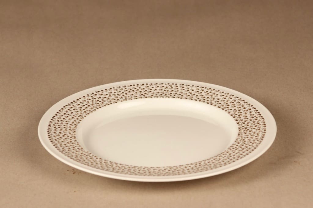 Arabia Kimmel salaattilautanen, valkoinen, kulta, suunnittelija Esteri Tomula, kukka kuva 2