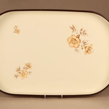 Arabia Myrna tarjotin, valkoinen, kulta, suunnittelija Olga Osol,