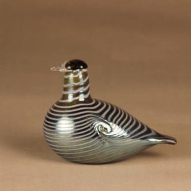 Nuutajärvi lintu, Alli, suunnittelija Oiva Toikka, Alli, signeerattu