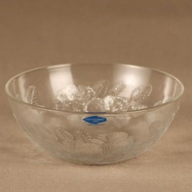 Nuutajärvi Rosita jälkiruokakulho, kirkas, suunnittelija Kerttu Nurminen,