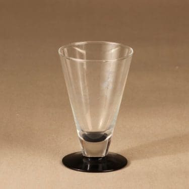 Nuutajärvi Klippan lasi, kirkas, musta, suunnittelija Markku Salo,