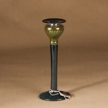 Nuutajärvi Poppy Pro Arte kynttilänjalka, signeerattu, suunnittelija Kerttu Nurminen, signeerattu