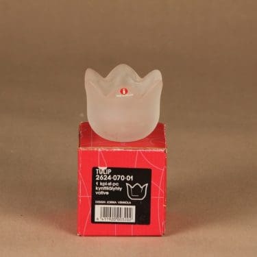 Iittala Tulip kynttilälyhty, matta, suunnittelija Jorma Vennola, matta, tuikku