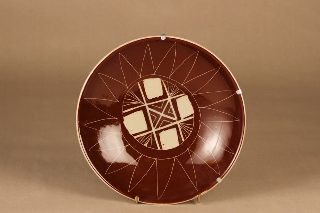 Arabia Siena kulho, käsinraaputettu, suunnittelija Raija Uosikkinen, käsinraaputettu