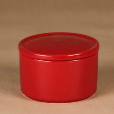 Arabia Teema jar with lid, red designer Kaj Franck