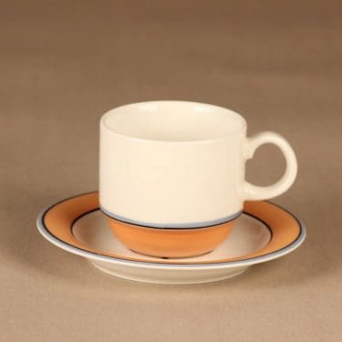 Arabia Arctica Apricos kahvikuppi,, suunnittelija Inkeri Leivo, , raitakoriste