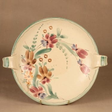 Kupittaan savi   vati, signeerattu, suunnittelija Eva Suija, signeerattu, käsinmaalattu