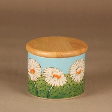 Arabia Kesätuulessa purkki, sesonkituote, suunnittelija Heljä Liukko-Sundström, sesonkituote, kukka